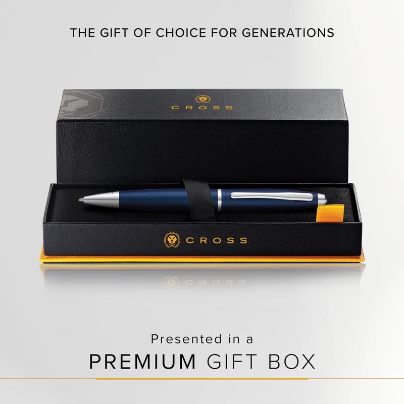 Cross Calais Refillable Ballpoint Pen Presented in a Luxury Gift Box - Medium Point, Black Ink, Matte Metallic Midnight Blue - Image 5